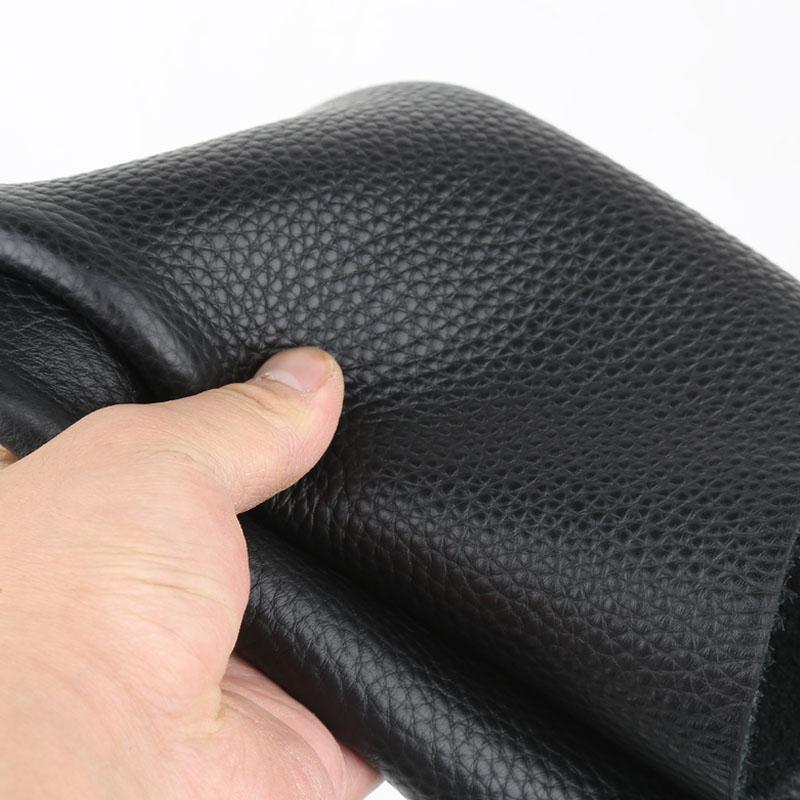 

2.2mm thick black lychee patterned head layer cowhide genuine leather, big black cow sofa, car seat cushion leather 20x30cm чёрный