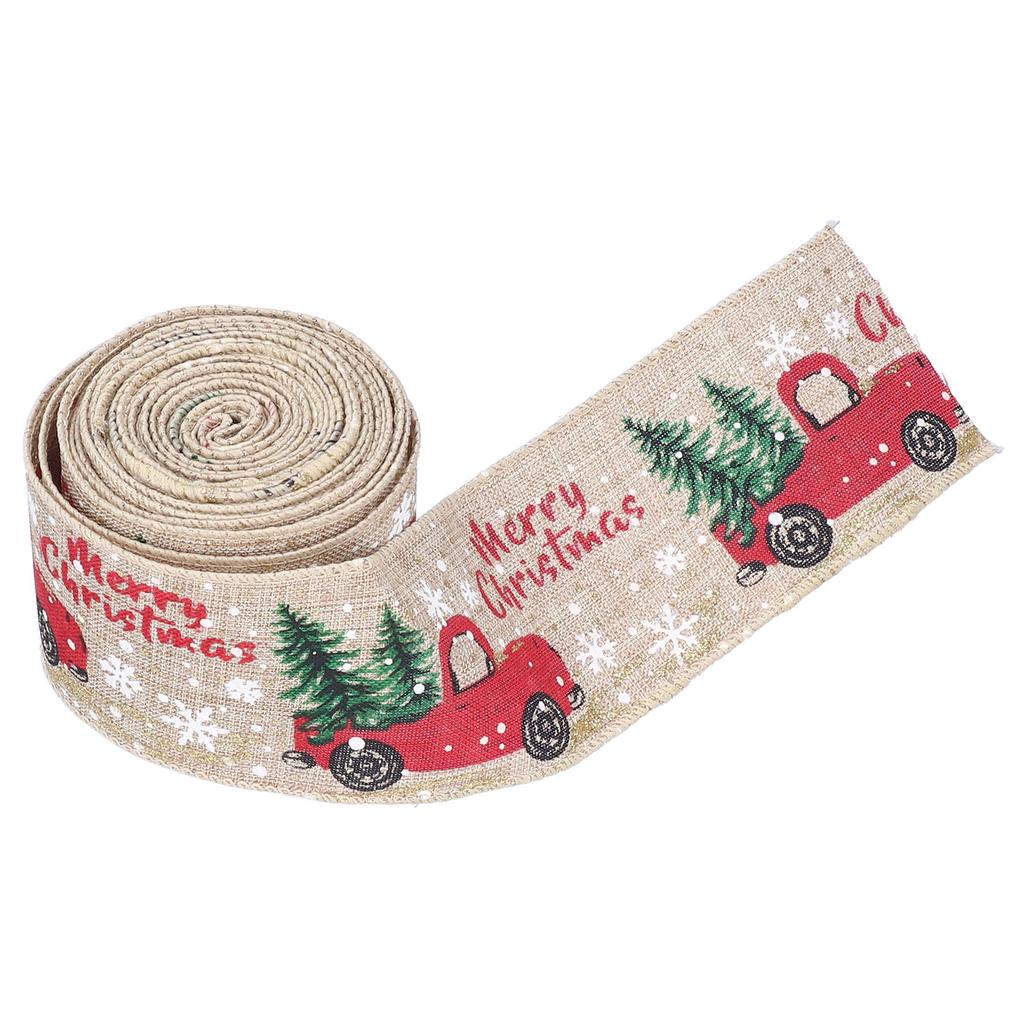 6 Yards Christmas Ribbon Cute Patterns Attractive Design 2 Colors Beautiful Practical   Wrapping Ribbon for Decoration