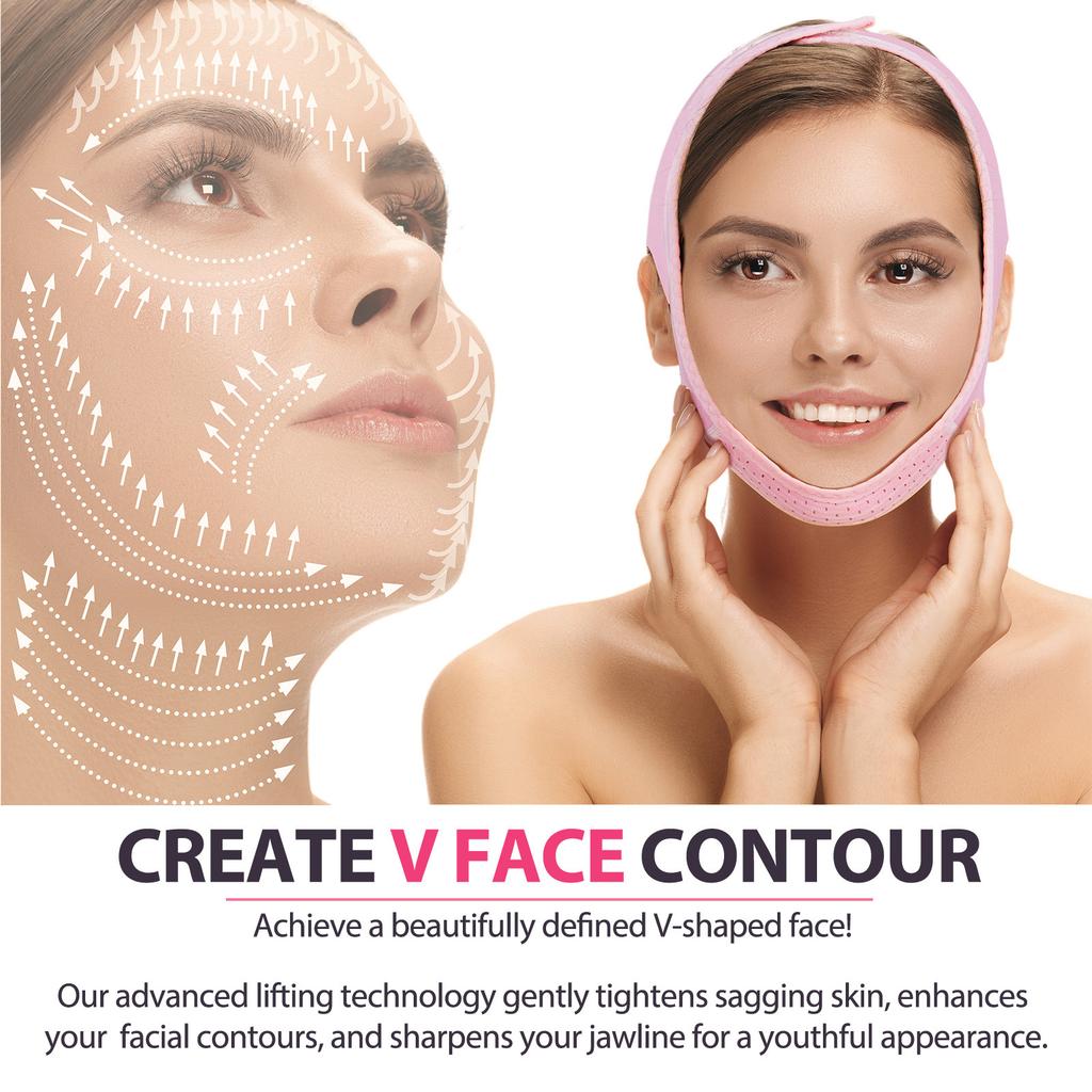 1 Pc Reusable V Line Face Mask Double Chin Reducer Facial Firming Strap V Shaped Lifting Face Mask for Slimming