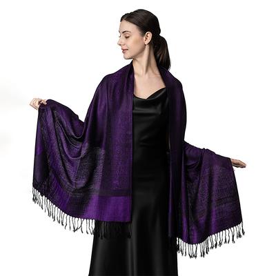 Modische Allround-Pashmina aus Imitat-Kaschmir mit Paisley-Muster und Quasten, langer Schal für alle Jahreszeiten
