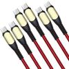 3x USB-C To USB-C 60W Cable for SAMSUNG S22 5G-S22 ULTRA 5G-S21 FE 5G-S21-S21 PLUS-S20 FE-S20-NOTE 20 - Red Braided Nylon 1M