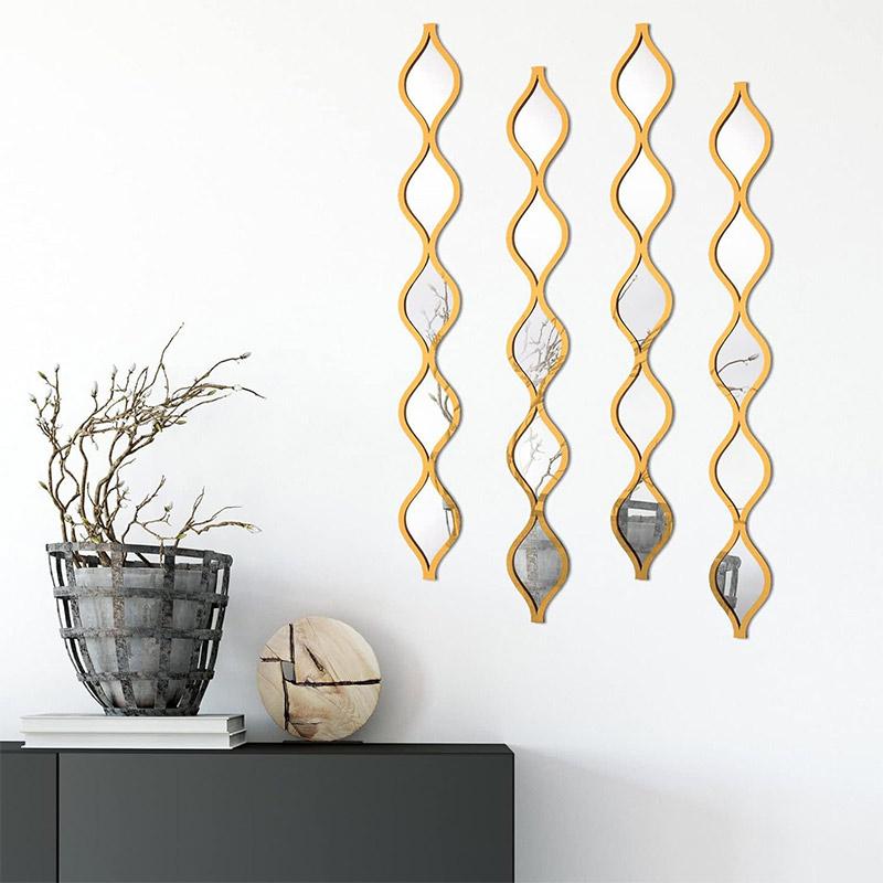 12pcs Water Droplet Acrylic Mirror Wall Sticker Decoration Teardrop Mirror Self-adhesive Living Room Background Wall Decoration