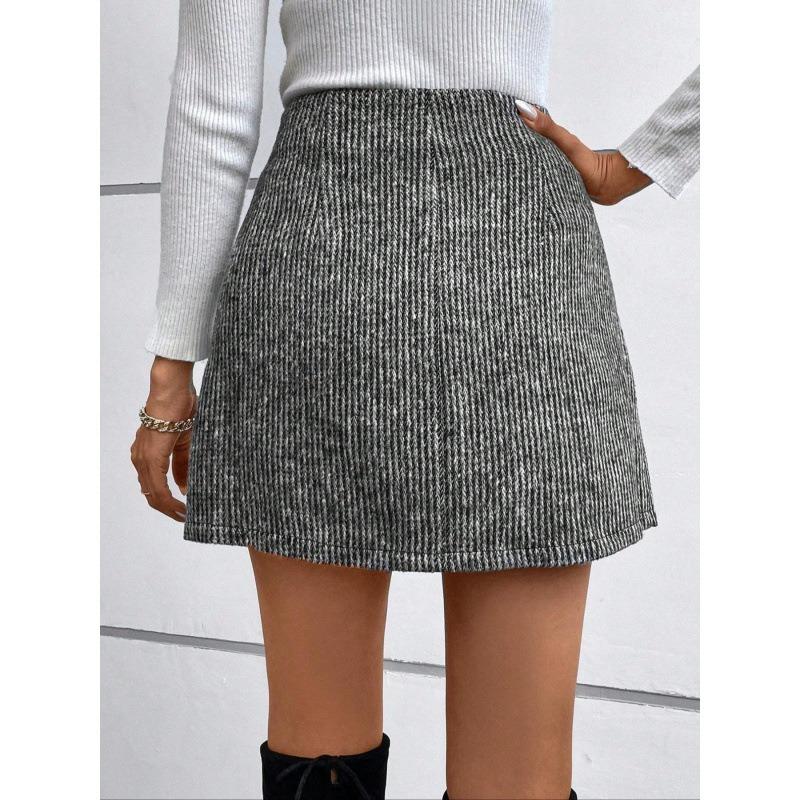 Women S High Waist Houndstooth Mini Skirt Casual Fashion