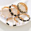 Personality Fashion Enamel Glazing Black White Bamboo Joint Opening Bangles for Women Vacation Stackable Bracelet Jewelry Gifts