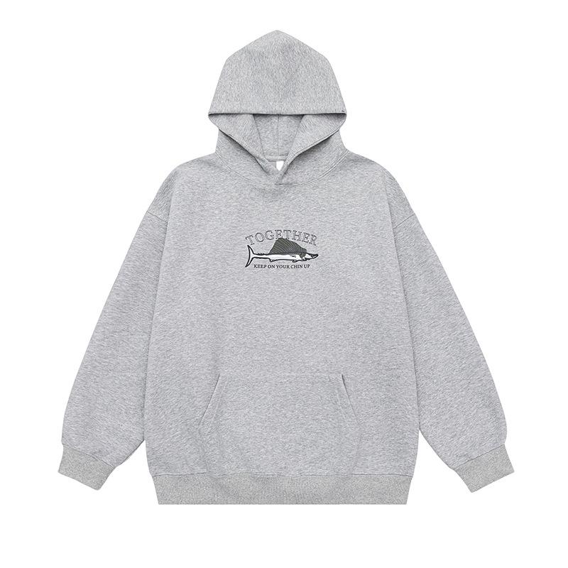 New Autumn Simple Pattern Printed Sweatshirt Men's Hooded Versatile Trendy Pullover Hoodie