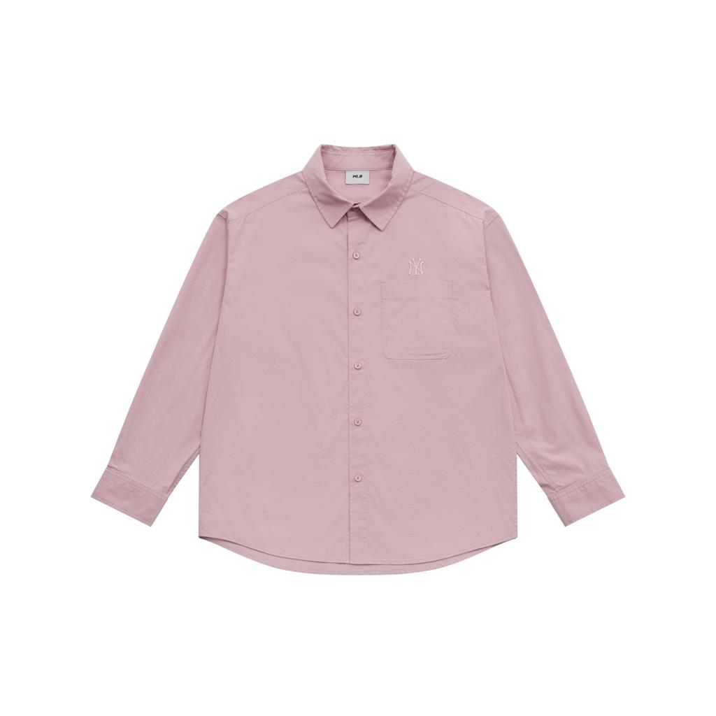 New MLB MONOGRAM Collection New York Yankees SS25 Shirt Unisex Heather Gray Purple 3AWSM0651-50PPM