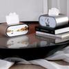 Modern Artistic LED Tissue Box Holder Large Opening Napkin Storage Box with Night Light for Smooth Pulling Enduring