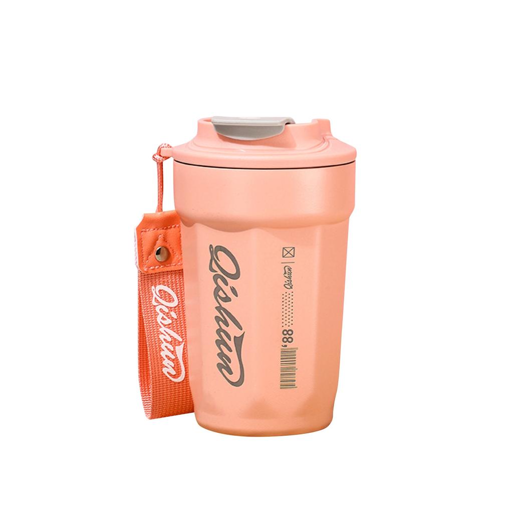 Stainless Steel Insulated Cup With Lifting Rope, Car Mounted Direct Drinking Accompanying Cup, Mug, Octagonal Coffee Cup