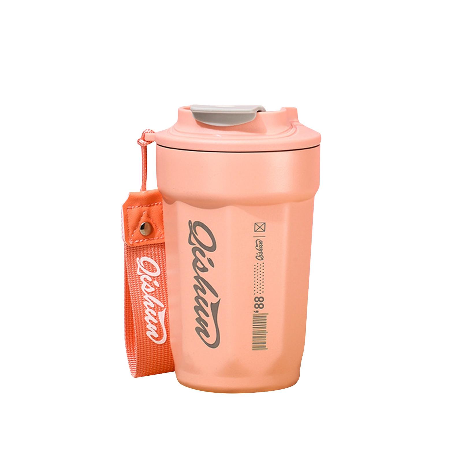 

Stainless Steel Insulated Cup With Lifting Rope, Car Mounted Direct Drinking Accompanying Cup, Mug, Octagonal Coffee Cup One Size рожевий