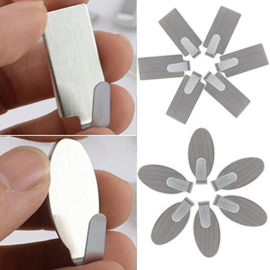 6Pcs Hook Metal Strong Adhesive Lightweight Wall Mounted Hanger Hooks for Window