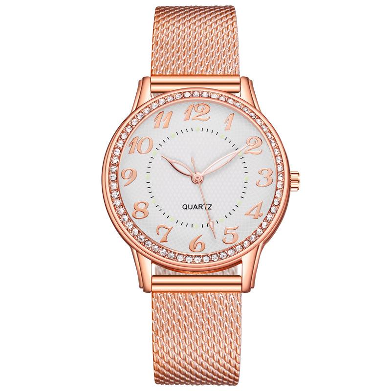 Luxurious Trendy Unisex Crystal Watches Casual Quartz Watch Luminous Ladies Clock Wristwatch Female Rhinestone Fashion Mesh Belt Women Watch