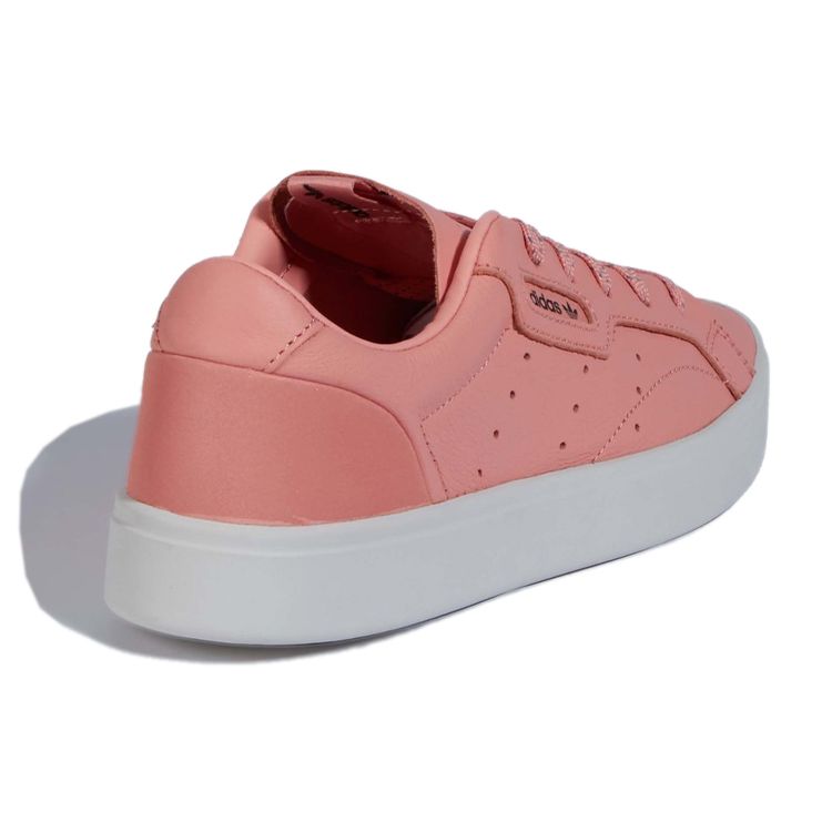 Adidas Originals Sleek Synthetic Leather Lace-Up Durable Low-Top Sneakers Women Sneakers Pink White FV0512