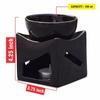 Ceramic Clay Candle Operated Aroma Burner Oil Diffuser, Extra Large Bowl, with 1 Tealight, 4.25 Inch, (Black)
