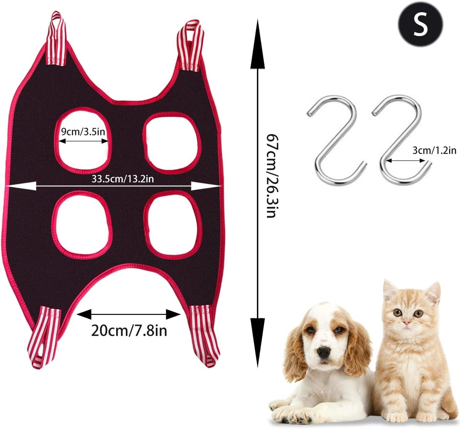

Dog Grooming Hammock Harness with 2 S Hooks Dog Sling Harness for Cats&Dogs Teeth Cleaning, Shower, Nail Clipping