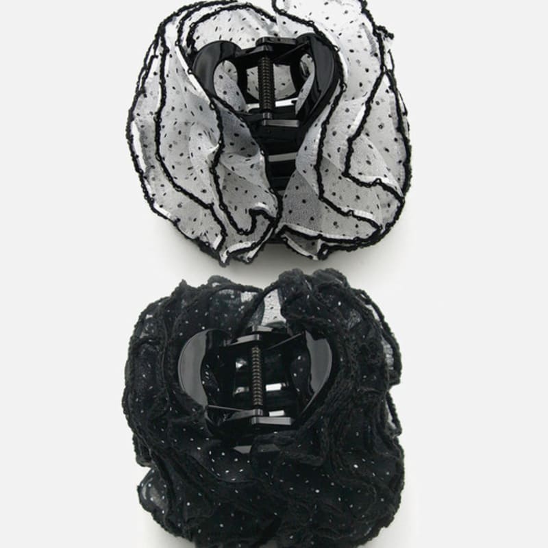 

J.Lauren Dotted Chiffon Flower Hair Claw Clip H01450 black