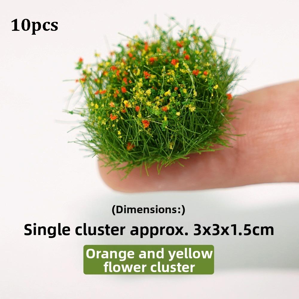 10pcs/lot 3*3*1.5cm Mixed Big Flower 10 Colors Miniature Plants Materials Layout Accessories