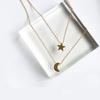Golden Moon Star Heart Pendant Necklaces Crescent Pendant Chokers Necklaces For Women Round Circle Jewelry