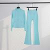 LU Womens Hooded Jacket Flared Pants Set Define Slim Fit Yoga Activewear