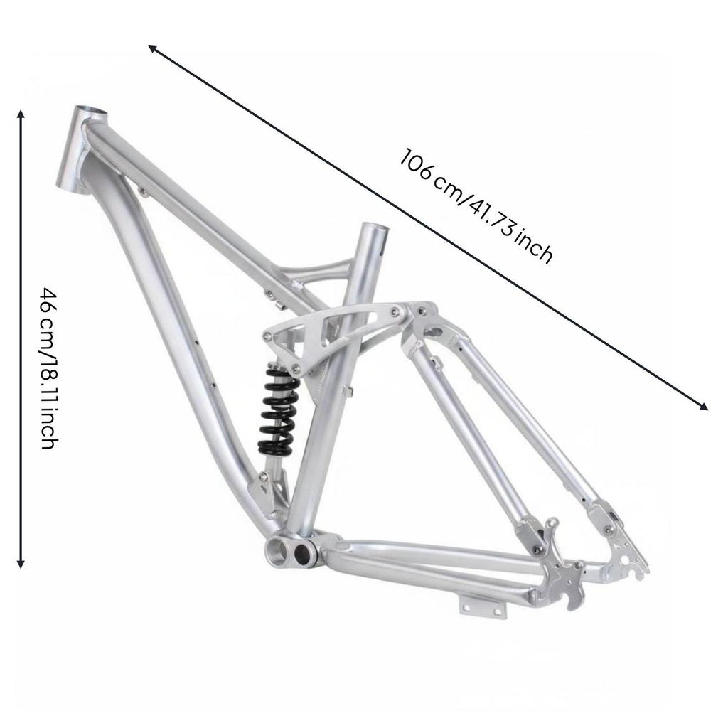 26 Inch Aluminum Mountain Bike Frame 4Link Structure Quick Release for Rough Terrain, Trail