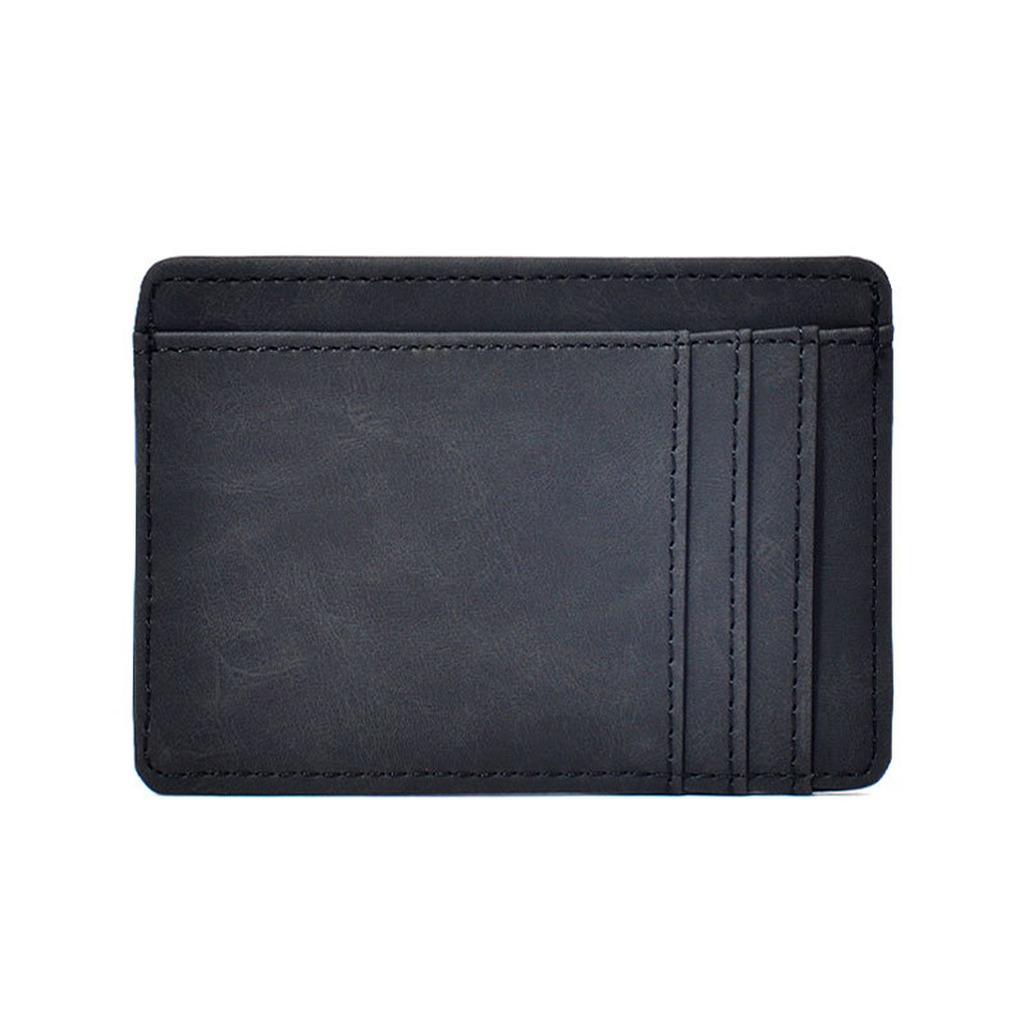 Slim Card Holder PU Leather Minimalist Wallet Men Vintage Credit Card Case Ultra Thin Pocket Business Purse Small Coin Pouch Bag