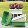 1Set Plastic Vegetable Planters With Tray Rectangular Flowerpots For Balcony Indoor Gardening Breathable Plants Pots Garden Tool