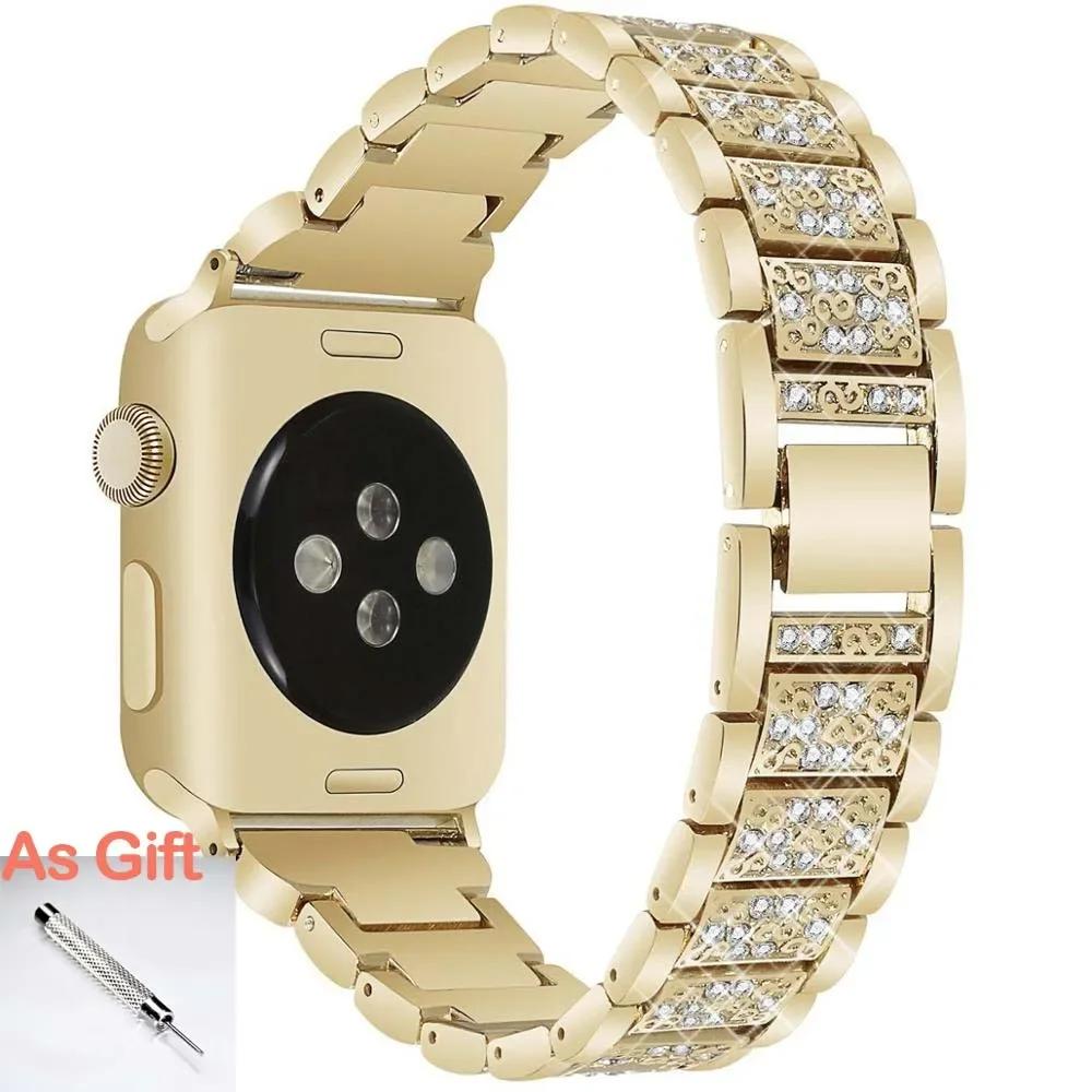 Bling Diamond Strap For Apple Watch Band 40mm 45mm 44mm 41mm 42mm 38mm Metal Belt For IWatch Series 7 SE 6 5 4 Ladies Bracelet