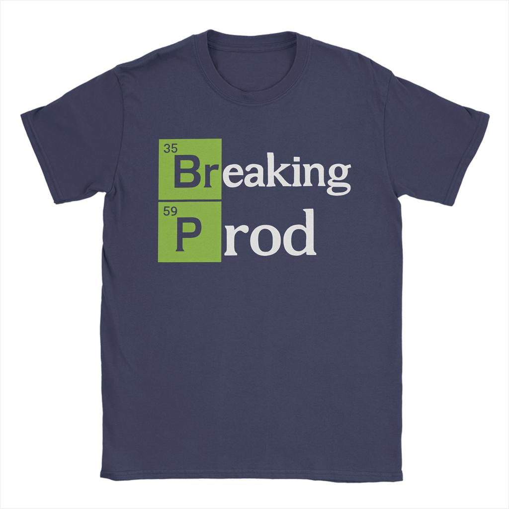 Men Women Graphic Print Breaking Prod Funny Dev's Meme  T Shirt Tee Pure Cotton  T-shirts Clothing