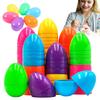 50Pcs Fillable Easter Eggs Empty Colorful Bright Easter Eggs Shell Toys Assorted Colors Easter Eggs Fake Eggs Easter Decor