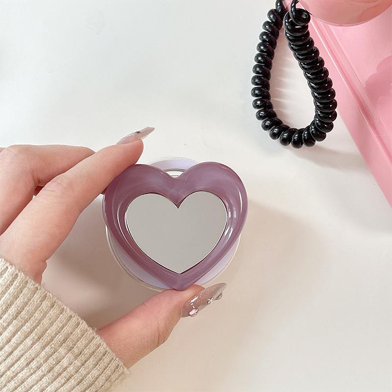 Simple Wind Love Mirror Lazy Ring Portable Mobile Phone Magnetic Suction Airbag Bracket Retractable Desktop Watching Drama