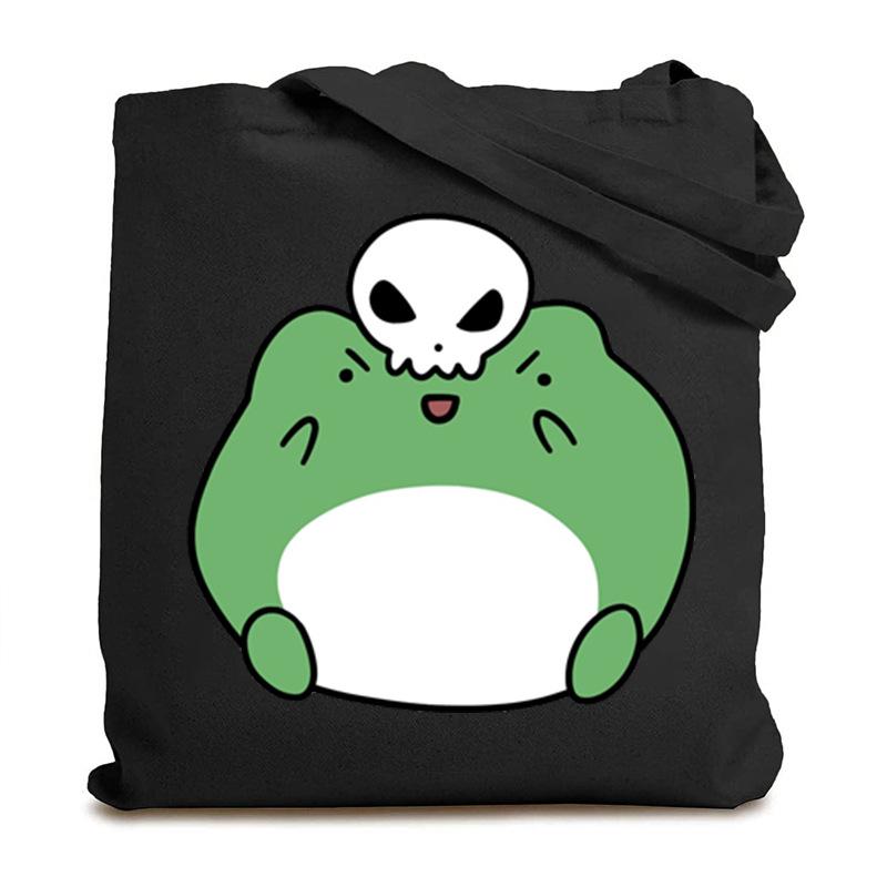 Frog creative printing new shoulder bag leisure student large capacity tote bag