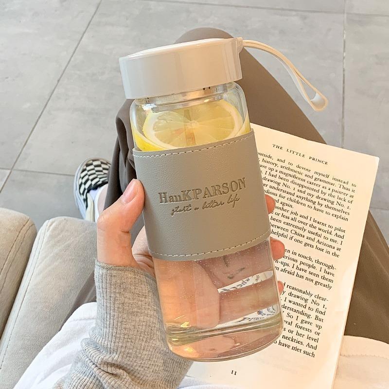 

Стильная стеклянная чашка Высокоборосиликатное термостойкое Тропическая перегородка для чая Мужская Последняя однослойная чашка для воды Женская Летняя 480ml