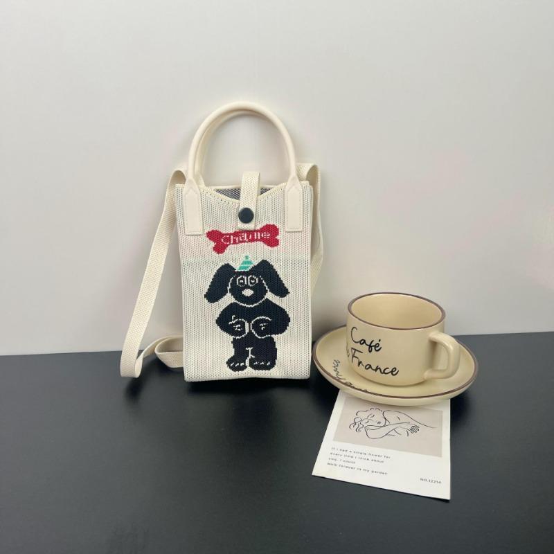 Ns Mobile Phone Bag Cartoon Cute Niche Design Knitted Bag Versatile Messenger Shoulder Bag Change Bag Cute Style