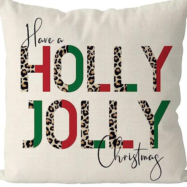 Christmas Pillowcase Linen Print Elk Snowman Home Decoration Sofa Cushion Cover