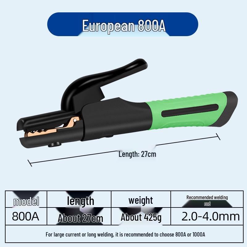 Durable 800A Copper Welding Pliers & Non-Scalding 500A Industrial Welding Holder - European Style