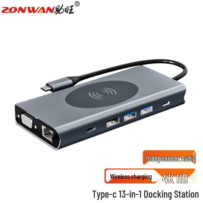 Zonwan Multi-Port USB/Type-C Hub & Docking Station