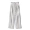 Women's Striped Linen Blend Wide-Leg Casual Pants