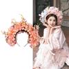 Sophisticated Floral Crown Hair Bands Traditional Ethnic Hair Accessory Double sided Fabric Flower Headband for Women