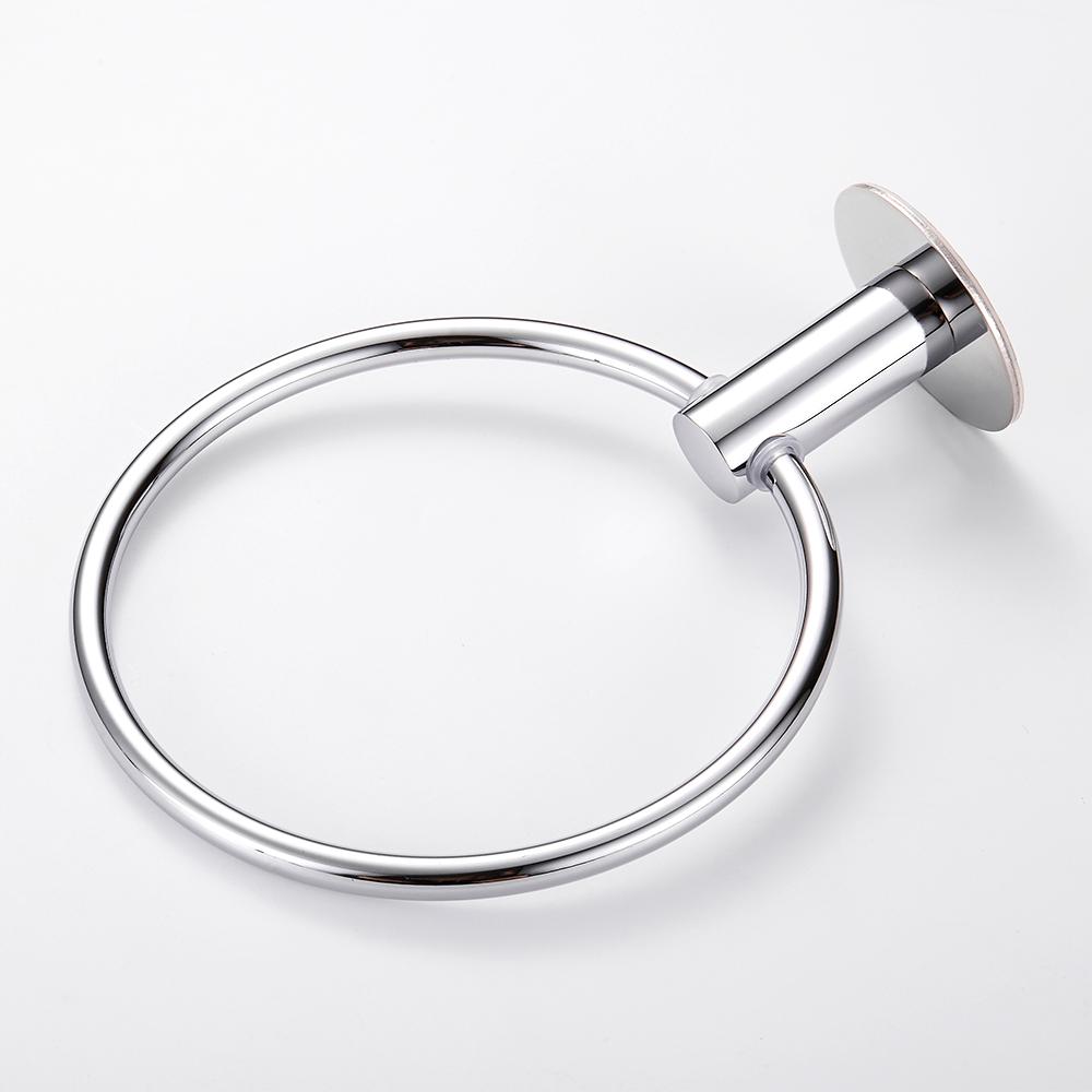 Towel Ring Stainless Steel Heavy Duty Hand Towel Holder Self Adhesive No Drilling Towel Rack Modern Round Base Towel Hanger