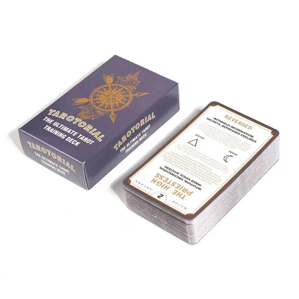 10,3*6 cm Tarotorial Tarot Training Deck 78 stk Kort med nøkkelord som betyr for nybegynnere