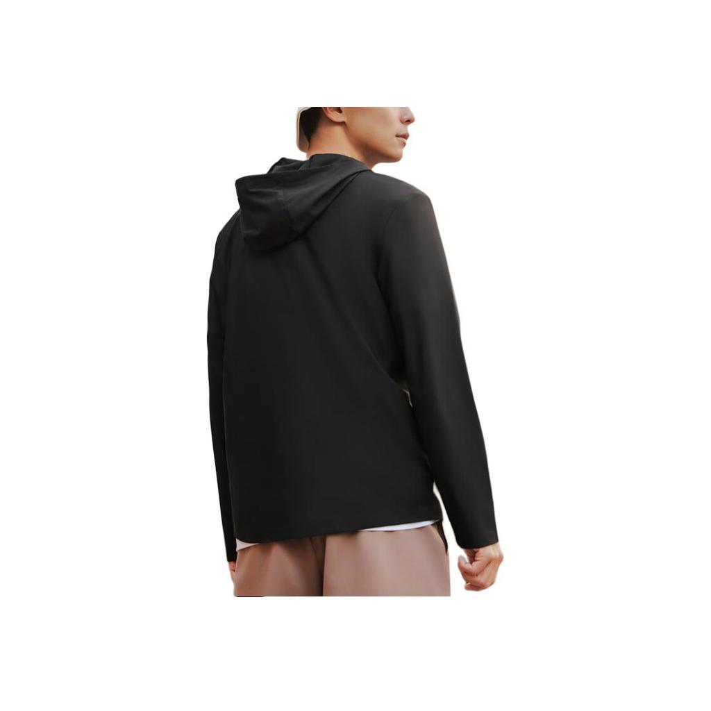 Skechers Sports Lifestyle Sun Protection Family Mint Series Knitted Hooded Cooling Jacket Men jackets Carbon-Black P225M182-0018