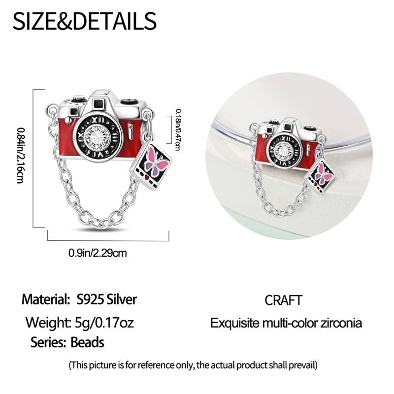 Original Charm Copper Time Travel Camera Series Charms Beads Fits 3Mm Original Bracelet For Women Diy Fine Jewelry Gifts