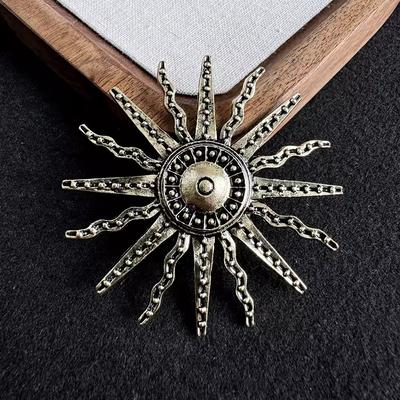 Französische Retro-Sonnenblumen-Brosche, elegante, modische, personalisierte Metall-Brosche, Blazer-Anstecknadel, Anti-Licht-Accessoires