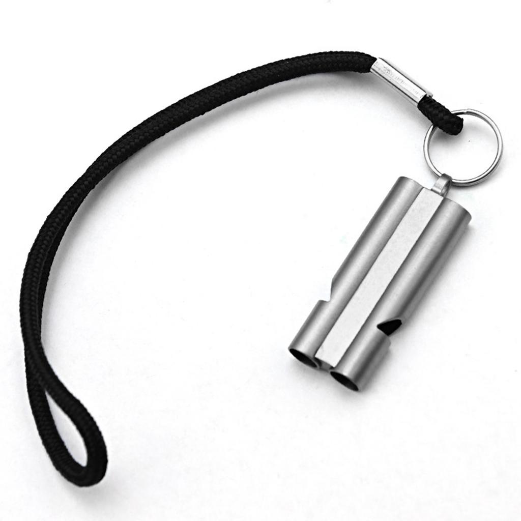 Emergency Whistles Louds Portable Double Tube Trainer Whistles Titanium Signal Whistles Outdoor Survival Safety Whistles