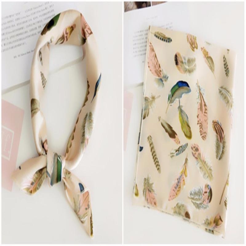 Luxury Square Scarf For Women Silk Feeling Shawl Satin Hijab Fashion Wraps Hair Bands Ribbon Headband Bag Accessories Headscarf