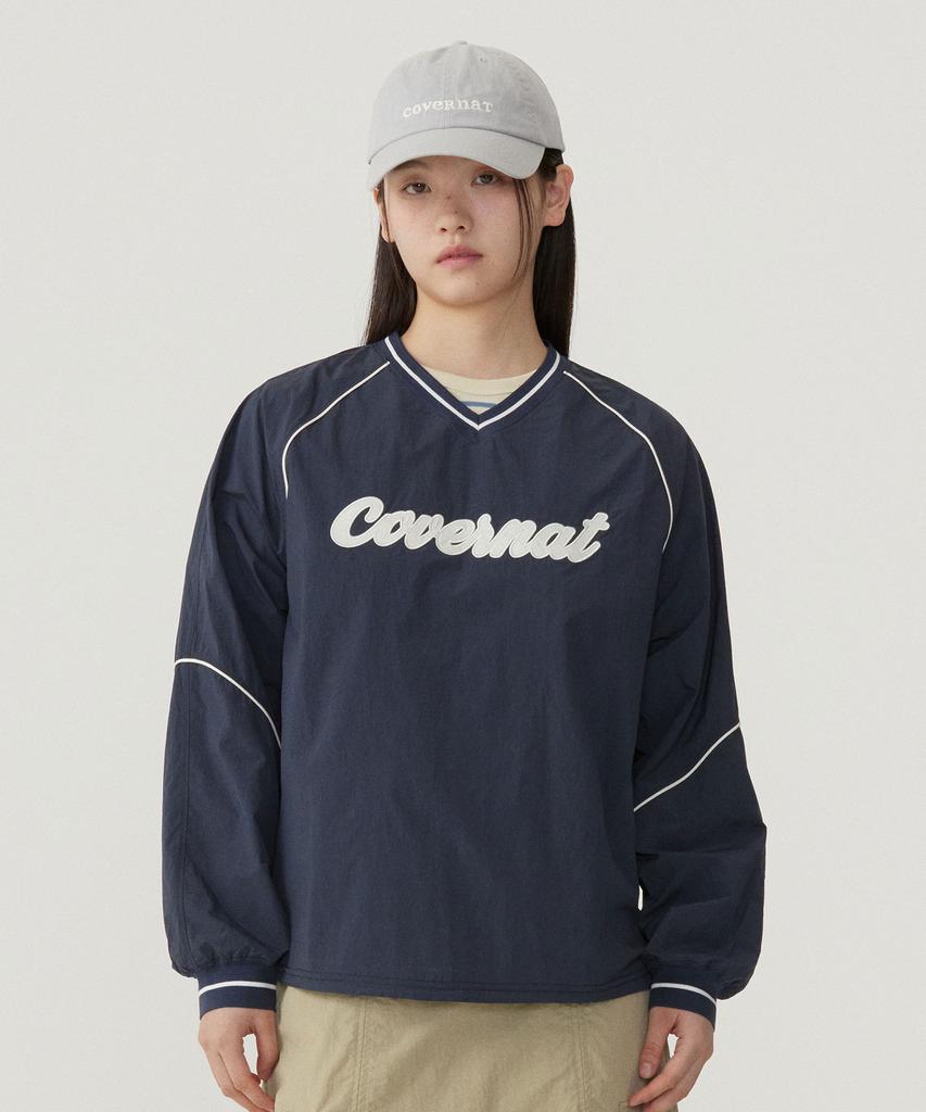 COVERNAT WOMAN Logo Nylon Long Sleeve Navy