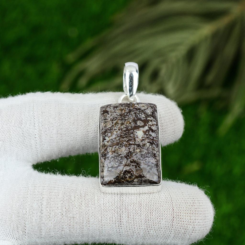 Mothers Day Deal Natural Bird Eye Jasper Trendy Boho Pendant Jewelry 925 Silver