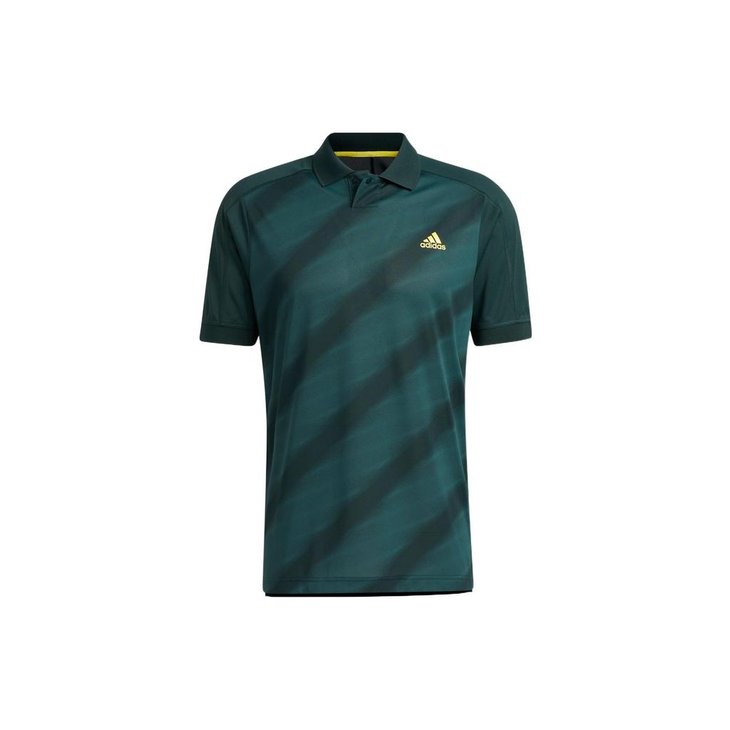 adidas Polo Shirts Men's Dark Green Stand Collar Moderate Other HF9040