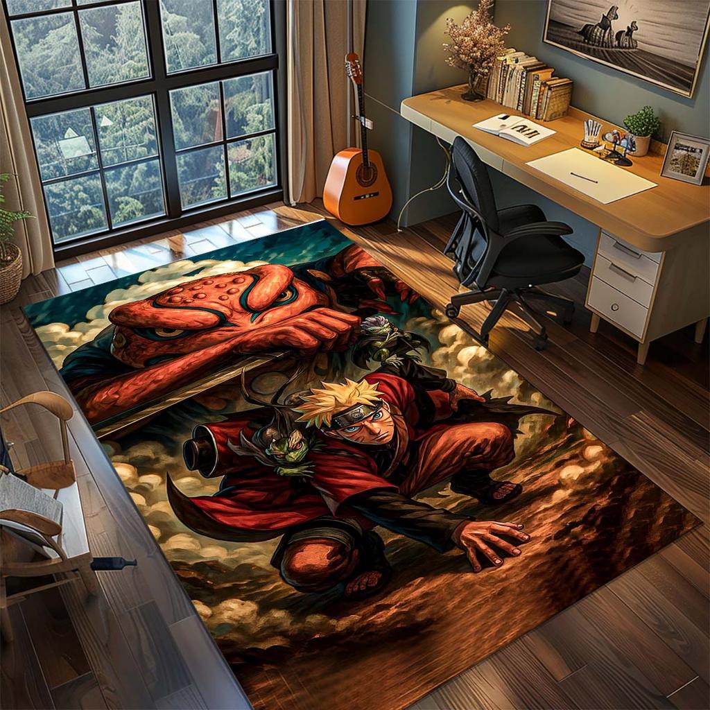 Naruto Anime Rug Carpet Large Area Rug Non Slip Washable Floor Mat Gamer Room Bedroom Home Decor -QJY