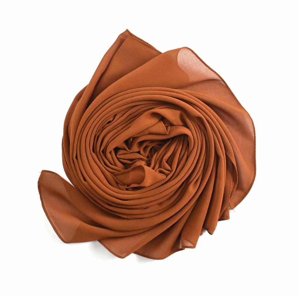 Silk Chiffon Hijab: Encrypted Pearl Design for Women