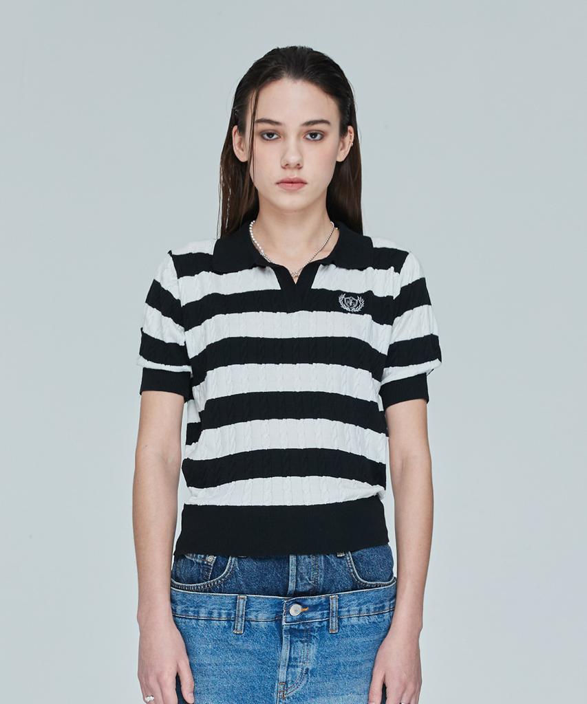 LARTIGENT L10 Stripe Puff Knit(Black)